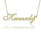 AOLO Kennedy Heart Name Necklace 18k Gold Plated