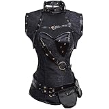 Charmian Women's Steampunk Spiral Steel Boned Vintage Retro Corset Tops Bustier