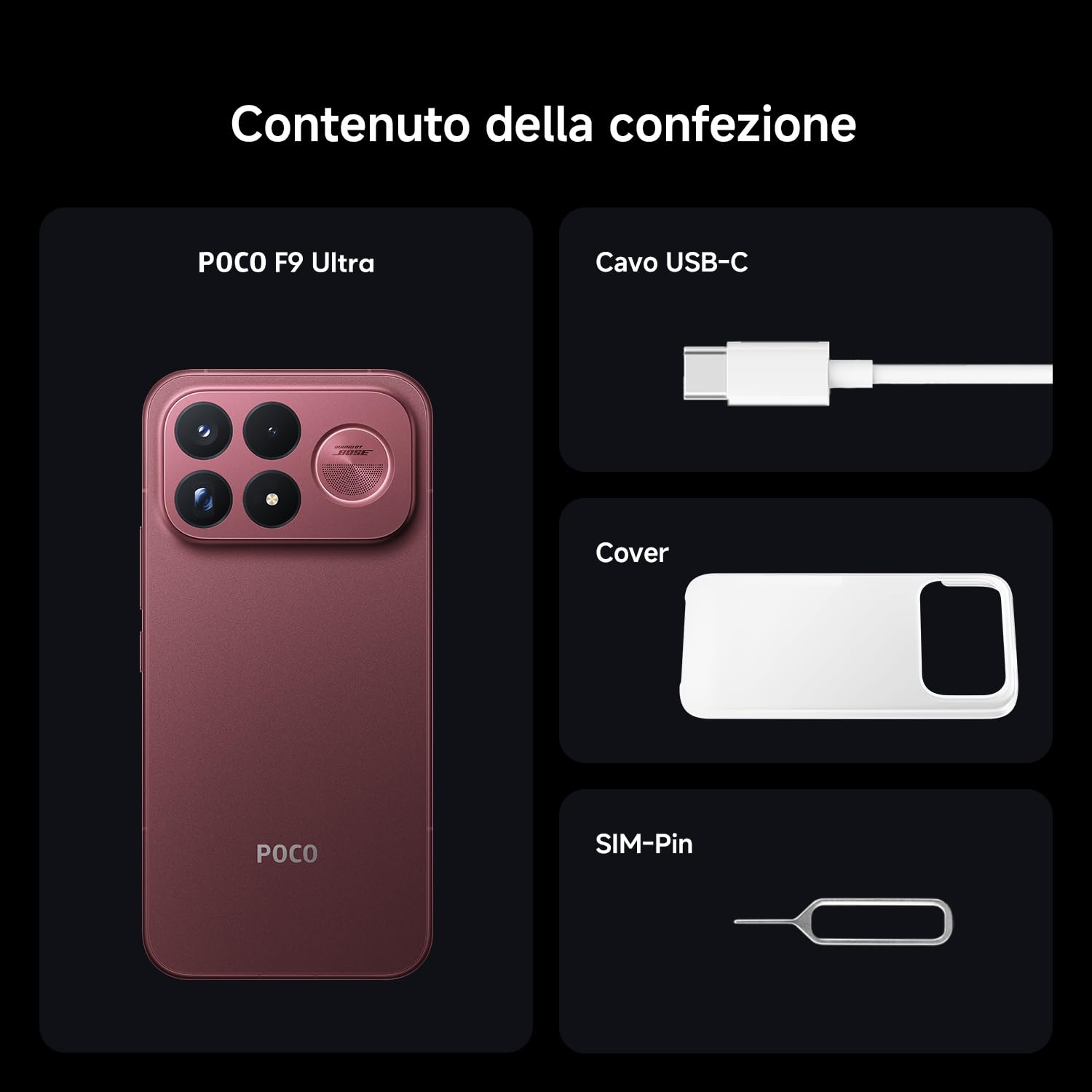 POCO F9 Ultra, Smartphone 16+512GB, Ciliegia Scura,8050mAh, HyperCharge100W