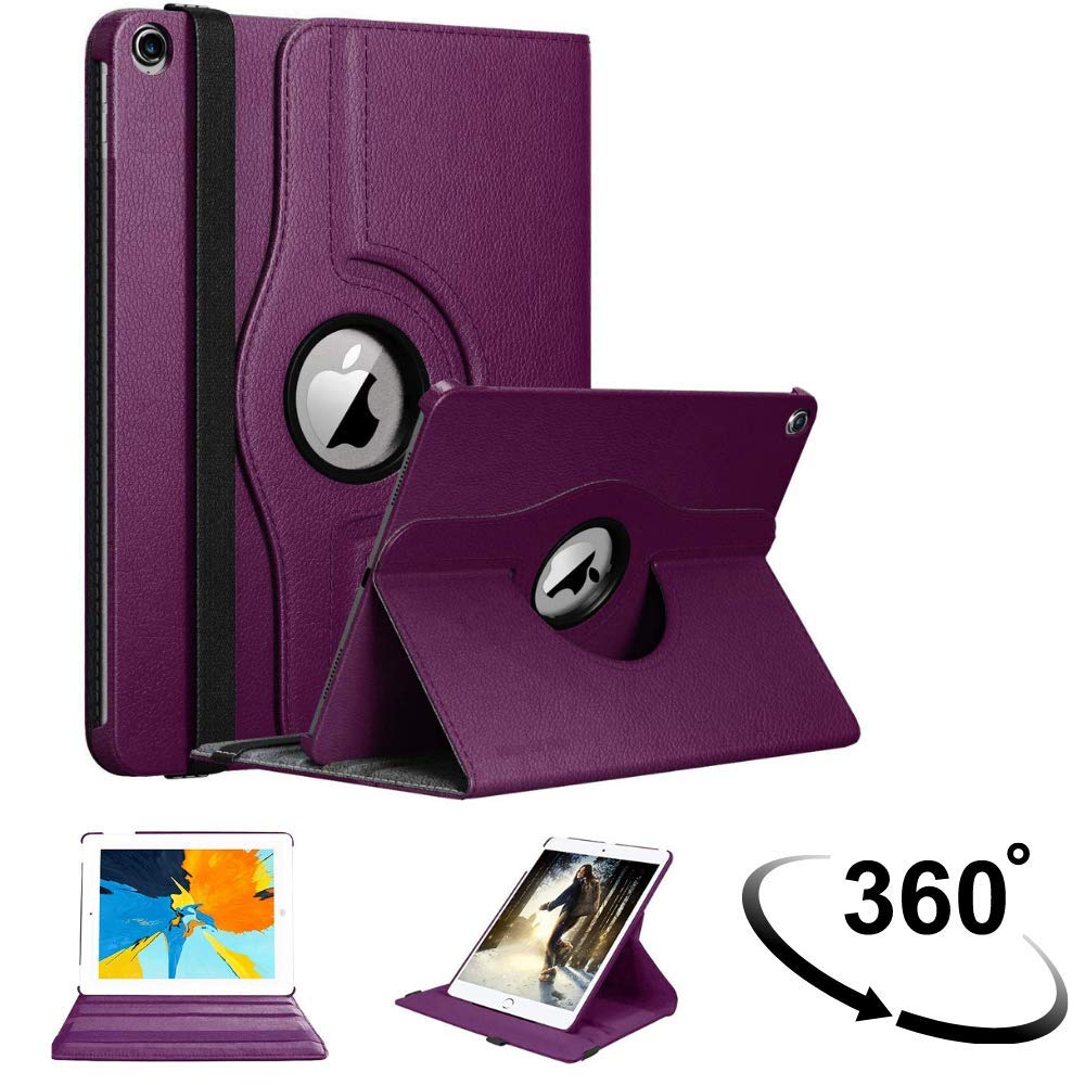 World Biz Rotating Case for iPad Mini 1, Mini 2 and mini 3-7.9" (2012, 2013, 2014) 360° Rotation Shockproof PU Leather Book Flip Folio Protection Cover With Auto Sleep/Wake (Purple)