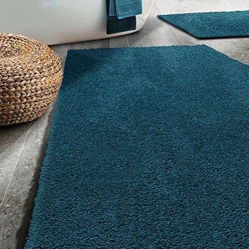 casa pura Bath Mats for Bathroom - 30" x 45" Teal Bathroom Rug | Ultra Absorbent, Self-Dry Microfiber, Non-Slip Bath Mats for Floors | Bath Rugs in 10 Fresh Colors - Thumbnail 6