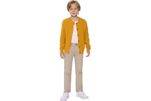 SMILING PINKER Boys Cardigan Sweater Toddler Cable Knit Long Sleeve Cotton Button Up Chunky Sweater Jacket