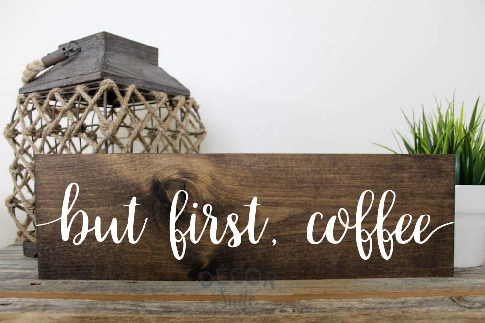 Stan256Nancy But First Coffee Printed Wood Sign Wood Sign Rustic Wood Sign Farmhouse decor Kitchen decor Housewarming Gift Gift for Her 13 x 23