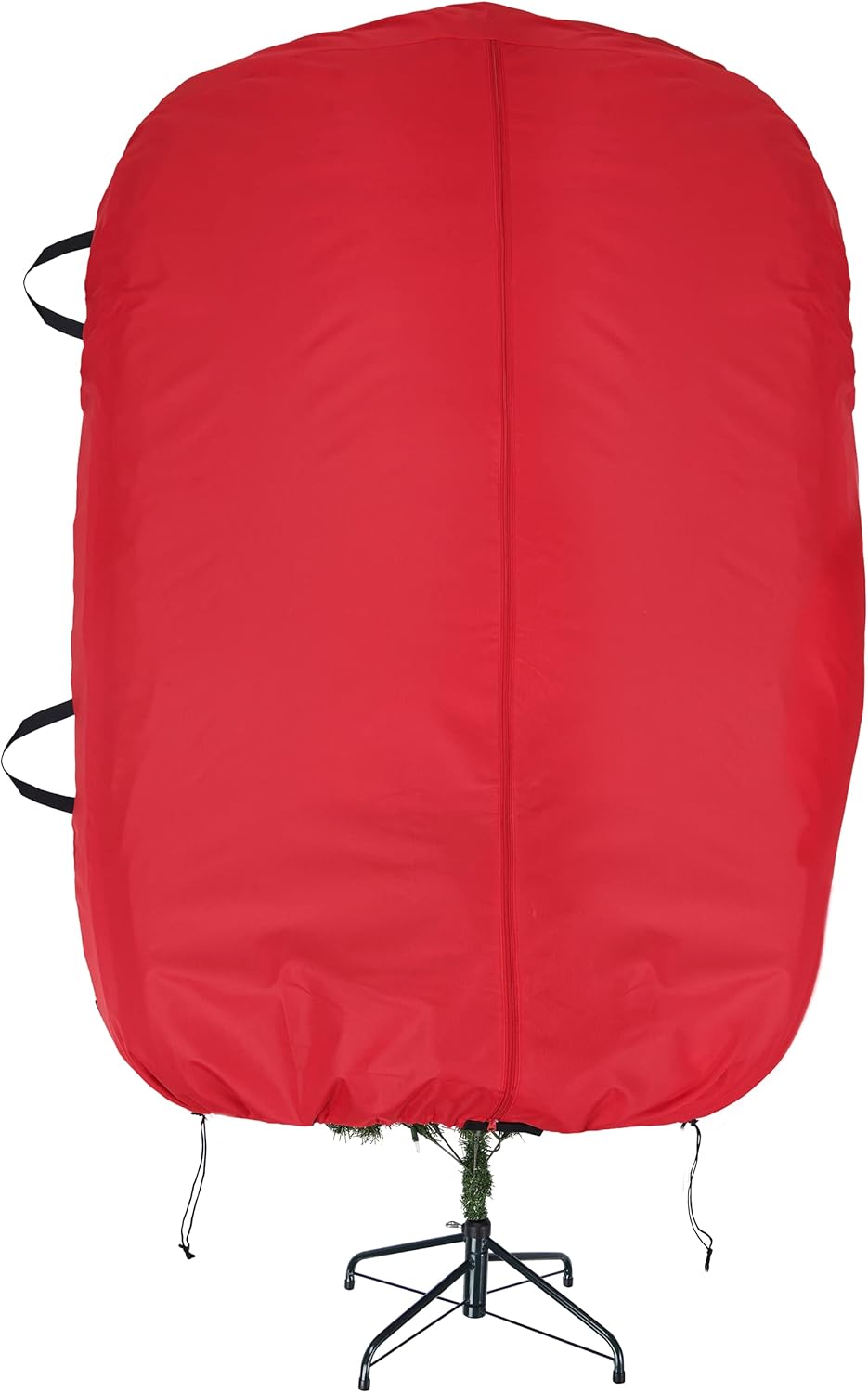 Holiday Décor Storage - Zober Rolling Upright Christmas Tree Storage Bag - 9 Ft Tall Christmas Tree Storage Box for Assembled Trees up to 9 Feet - 600D Fabric - Carry Handles for Easy Transport - Red