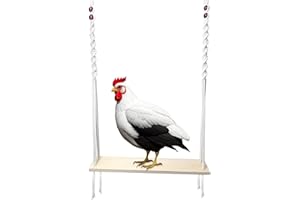 HahaMagic Chicken Swing Toy for Large Chicken Coop, Chicken Enrichment Toy for Hens and Roosters, Natural Wooden Handmade Chicken Coop Accessories, Ideal Gift for Chicken Owners and Chicken Lovers