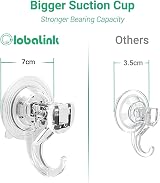 GlobaLink 4 Pack Clear Suction Hooks Heavy Duty 3KG Vacuum Cups view 4