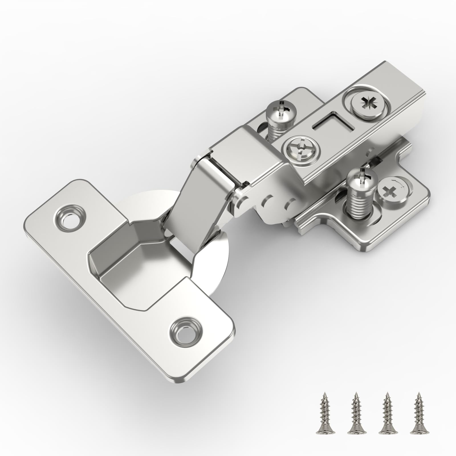 FURNIWARE 10 pcs Soft Close Cabinet Hinges,110°Inset Cupboard Wardrobe Doors Hinges Steel Slow Shut Dotty Deals Full Overlay Mute Cabinet Hinges