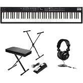 Roland RD-88 EX 88-Key Digital Stage Piano Bundle With Stand, Bench Pedal and Headphones