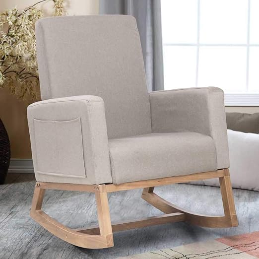 beige rocking chair nursery