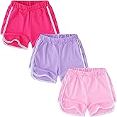 Toddler Girls Boys Active Shorts Kids Dolphin Yoga Shorts 3 Pack Cotton Athletic Sport Jogger Shorts for Little Kids