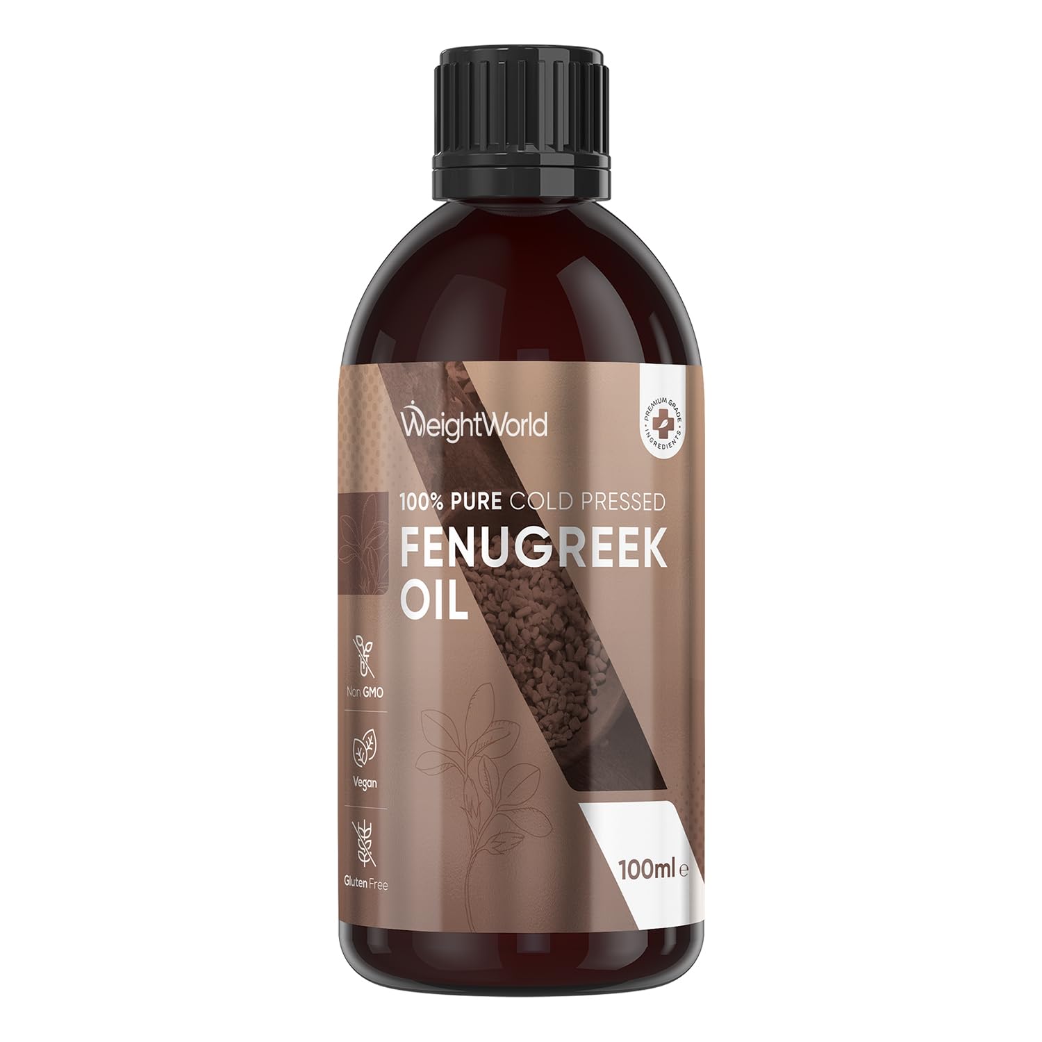 WeightWorld Fenugreek Oil 100ml - Natural & Pure Cold-Pressed Fenugreek Seed Oil - Multipurpose Supplement - Non-GMO, Vegan-Friendly & Gluten-Free - Trigonella Foenum-Graecum for Men & Women