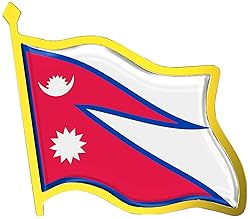 Nepal Flag Lapel Pin - Enamel Metal National Badge