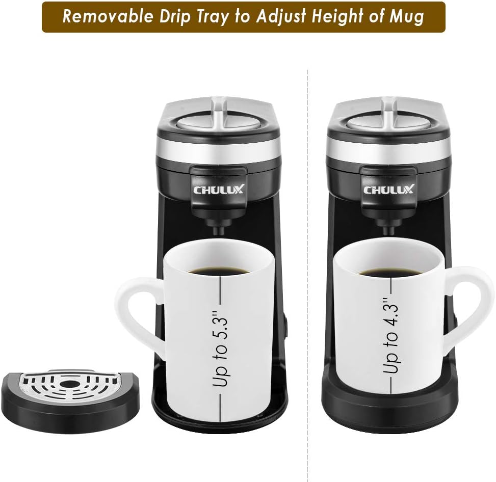 CHULUX Single Serve Coffee Maker Brewer for Single Cup Capsule with 12 Ounce Reservoir, Black: Kitchen & Dining
