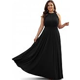 KOH KOH Womens Long Sleeveless Halter Bridesmaid Wedding Guest Maxi Dress