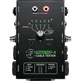 Mackie Cable Tester, 5-Way Switch Battery-Powered Connector Test, Black | Steel chassis with LED readout and signal probes for XLR, TRS and RCA