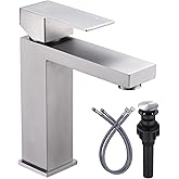 Brushed Nickel Bathroom Faucet ARCORA Modern Faucet for Bathroom Sink Single Hole Bathroom Faucet with cUPC Supply Lines and 