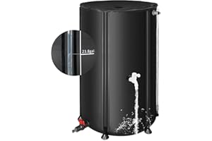YAFF Rain Barrels to Collect Rainwater from Gutter - Rain Collection Barrel Water Barrel Rainwater Collection System Collapsible Rain Barrel Include Filter Two Spigots and Overflow Kit (100 Gallon, Black)