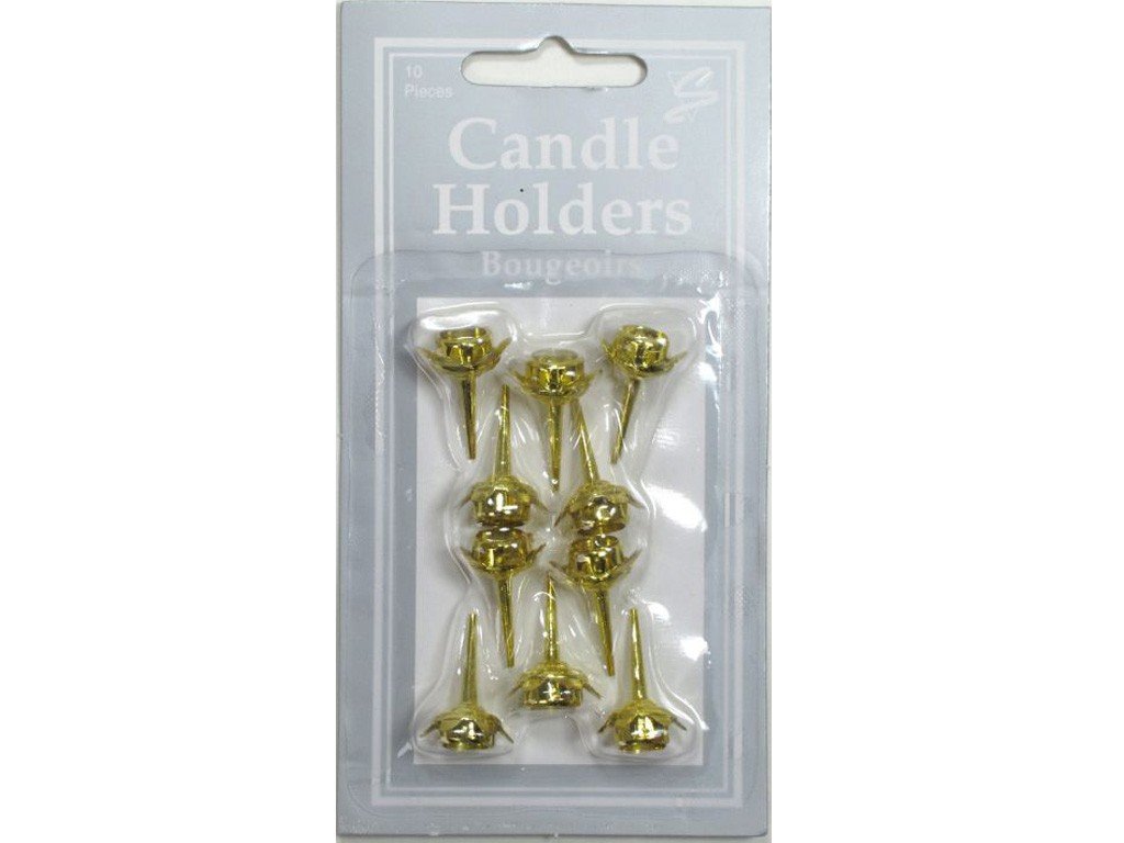 Amscan Candle Holders Cake Party Accessory, Pack of 10, Gold