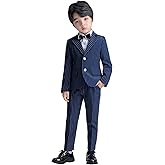 LOLANTA Boys Suit Wedding Ring Bearer Outfit Kids Suit Set, Blazer Pants Bow Tie Dress Clothes Formal Wear