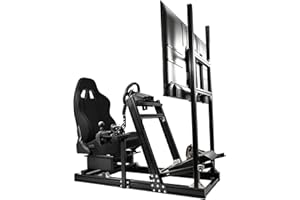 Marada Aluminum Profile Racing Simulator Cockpit With Monitor Stand, Fit For Fanatec, for Thrustmaster T818, for Logitech G92