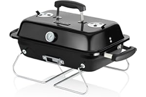 Houswise Portable Charcoal Grill For Camping - Small Camping Charcoal Grills, Tabletop Outdoor Grill, Mini Portable Grill, Table Top Portable Grill, Barbecue Grill, Tailgate BBQ Pit Grill Charcoal