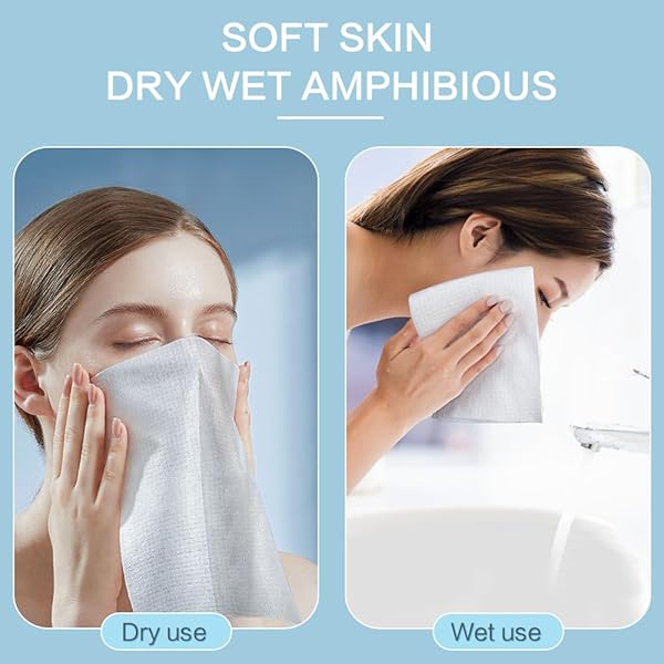 KINHWA DISPOSABLE COTTON FACE TOWELS SUPER THICK NO CHEMICAL SMELLS WIPES HYPOALLERGENIC MAKEUP REMOVER DRY SUITABLE FOR ALL SKIN TYPES INCLUDING