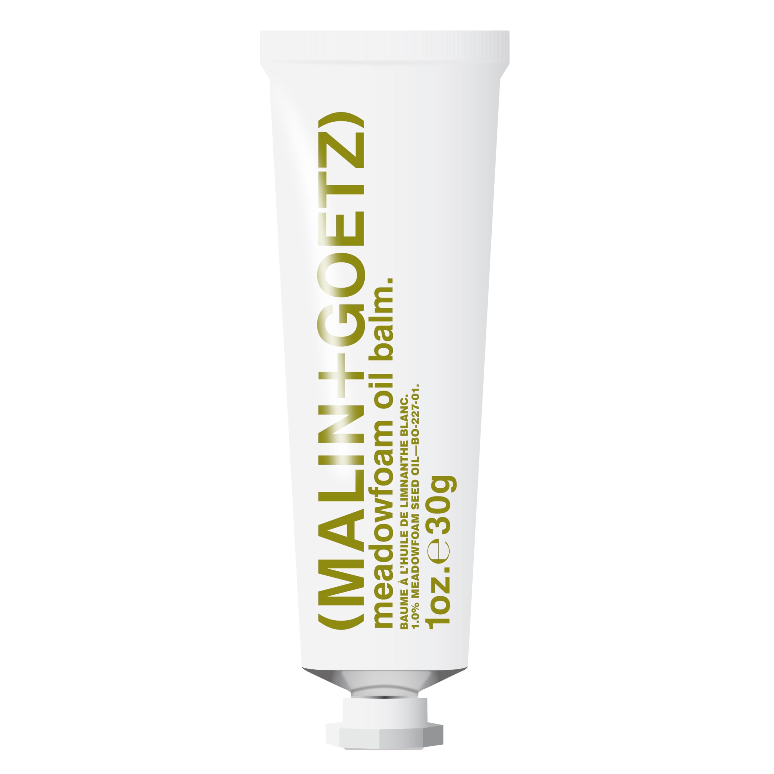 Malin + Goetz Meadowfoam Oil Balm—balancing, nourishing balm for all skin and hair types. Moisture protection, multi-purpose balm, antiaging skin, dry skin, chapped lips, cuticles,beard oil