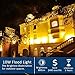 10W LED Flood Lights, Super Bright Work Lights, 50W Halogen Bulb Equivalent, IP65 Waterproof Security Lights, 800Lm 3000K Warm White Outdoor Floodlight Spotlight Lamp, Landscape Wall Light