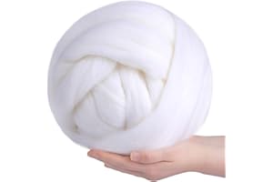 QMNNMA Wool Roving Bulk - 8.82oz/250g Super Wool Chunky Yarn, Wool Roving Top for Needle Felting, Soft Felting Wool Supplies for Hand Spinning, Felting, Blending, Weaving and DIY Craft