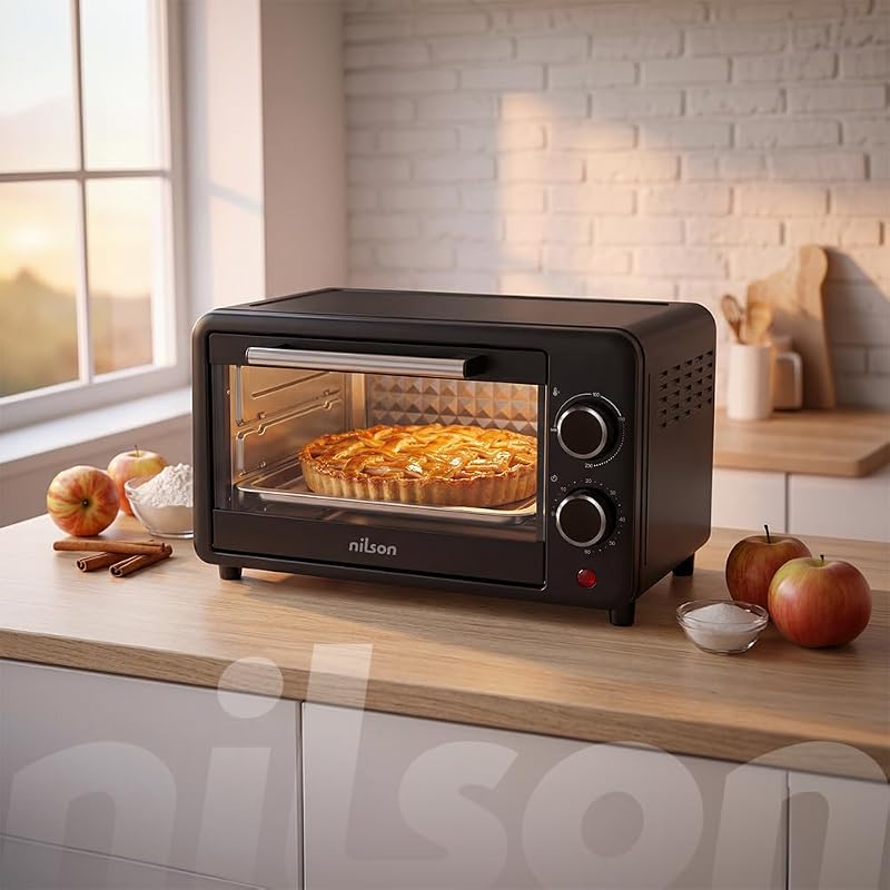 Horno de Sobremesa 10 L, Compacto, 1000 W, Control Mecánico, NHS1000N, Termostato Ajustable, Temperatura Máxima 230º, Temporizador 60 min, Incluye Bandeja Esmaltada y Rejilla Metalica — foto 2 de 7