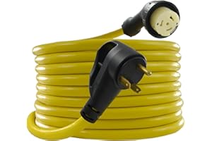 Conntek 15435-MEC2RE 25-Feet RV 30A with Ergo Grip to 50A Elbow Locking Connector