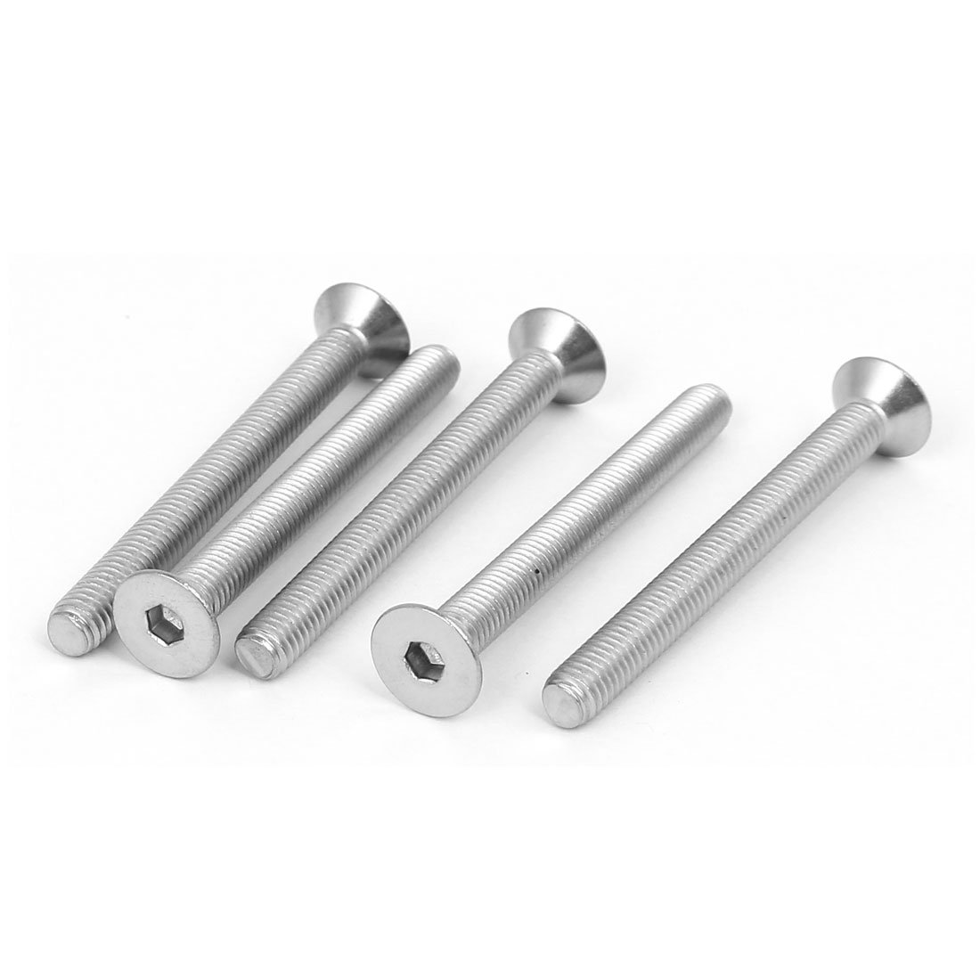 Sourcingmap M5x50mm 316 Stainless Steel Countersunk Flat Head Hex Socket Cap Screw 5pcs