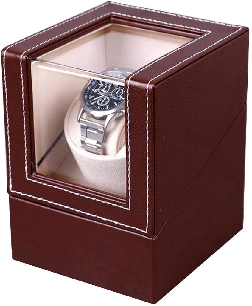 Automatic Single Watch Winder Case for Rolex with Quiet Motor Leather