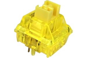 kutethy Gateron Yellow Ink v2 Switches 5pin RGB Linear Switch for DIY Mechanical Keyboards (72PCS, Yellow Ink)