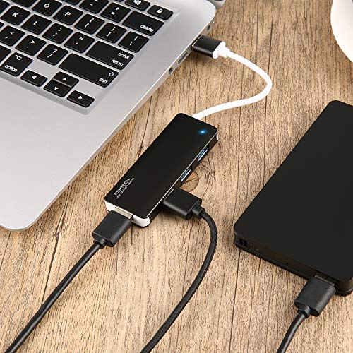 RSHTECH USB C Hub Type C to 4 Port USB 3.0 Hub Ultra Slim Splitter (Black) - Thumbnail 7