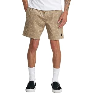 Classic Coyote Cotton Blend Escape Elastic Cord II Shorts by RVCA