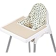 Dadouman Inflatable Supporting Cushion for IKEA High Chair, Baby High Chair Cushion with Colorful Printing, Inflatable Cushion Included (Beige Dots)