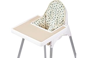Dadouman Inflatable Supporting Cushion for IKEA High Chair, Baby High Chair Cushion with Colorful Printing, Inflatable Cushion Included (Beige Dots)