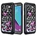 Samsung Galaxy J7 V Case, Galaxy J7 2017 Case, Galaxy J7 Sky Pro Case, Galaxy J7 Perx Case, SOGA [Jewel Gem Series] Diamond Bling Protective Case for Samsung Galaxy J7V 2017 - Black Butterfly Heart