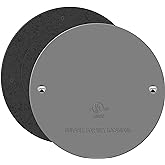 ENERLITES 4&rdquo; Diameter Round Weatherproof Blank Metal Wall Plate, Gray | Weatherproof round cover; Rust-proof metal; 4" diameter; Ideal for outdoor outlets; 3-year warranty, 7740-WP
