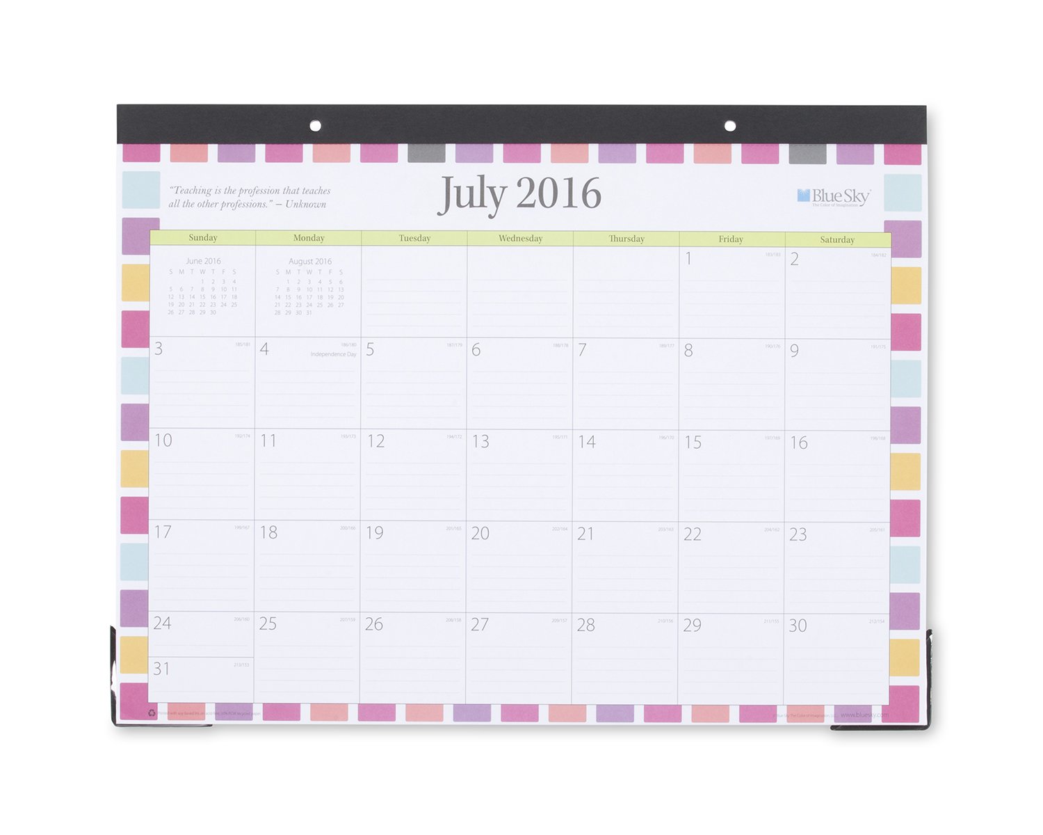 Blue Sky Today's Teacher "Squares" Academic Year 16/17 Monthly 17 X 11 Desk Pad 9 61w1olvg0cL