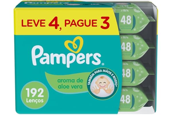 Lenços Umedecidos Pampers Aroma de Aloe Vera 192 Unidades