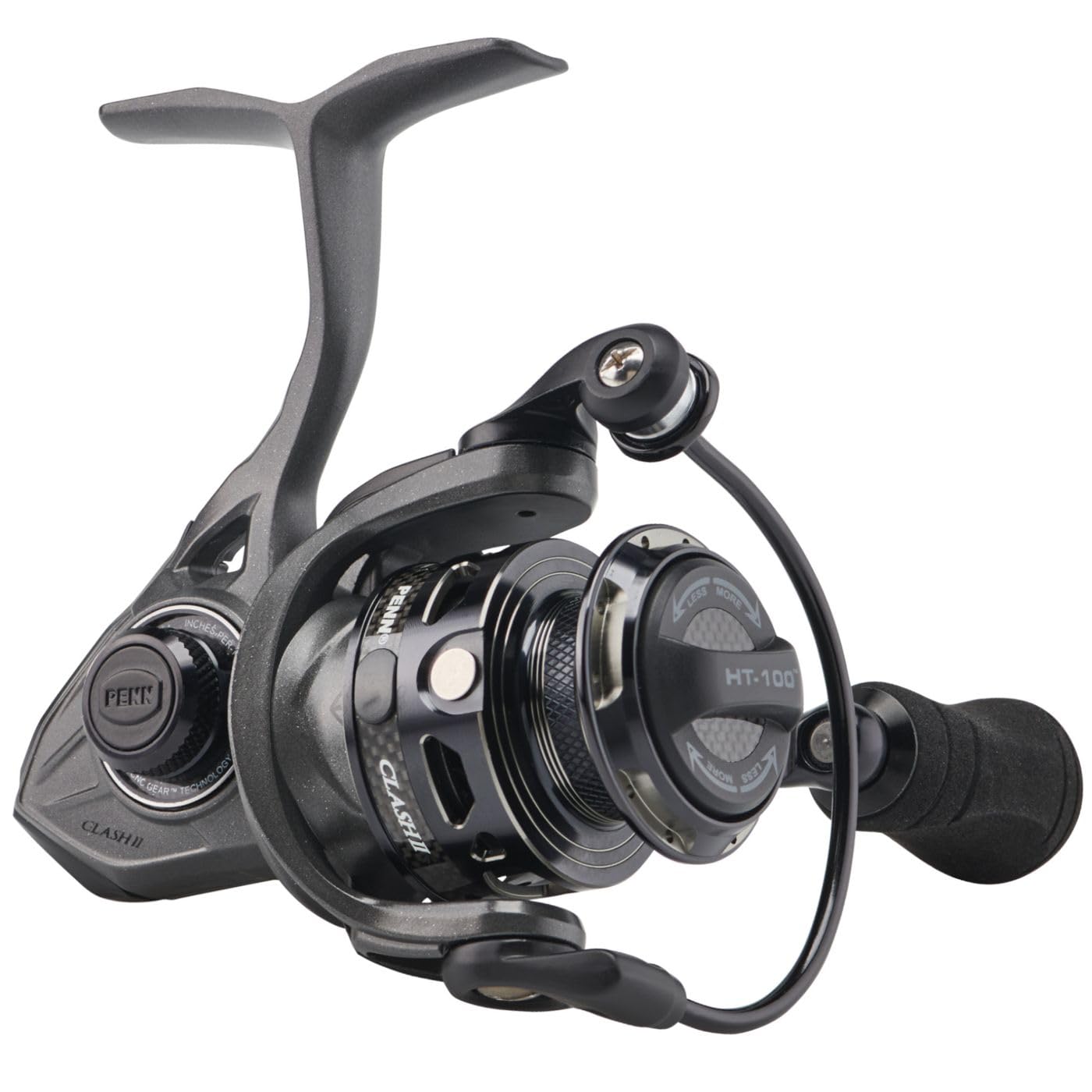 Penn 2020 Clash II, Size 3000, Saltwater Spinning Fishing Reel, Front Drag, Ambidextrous, CLAII3000, 1522158, Grey/Black