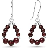 925 Sterling Silver Gemstone Earrings for Women - Birthstone Earrings - Silver Drop Earrings for Women - Wedding Guest Earrings - Formal Earrings for Women - Gemstone Jewelry