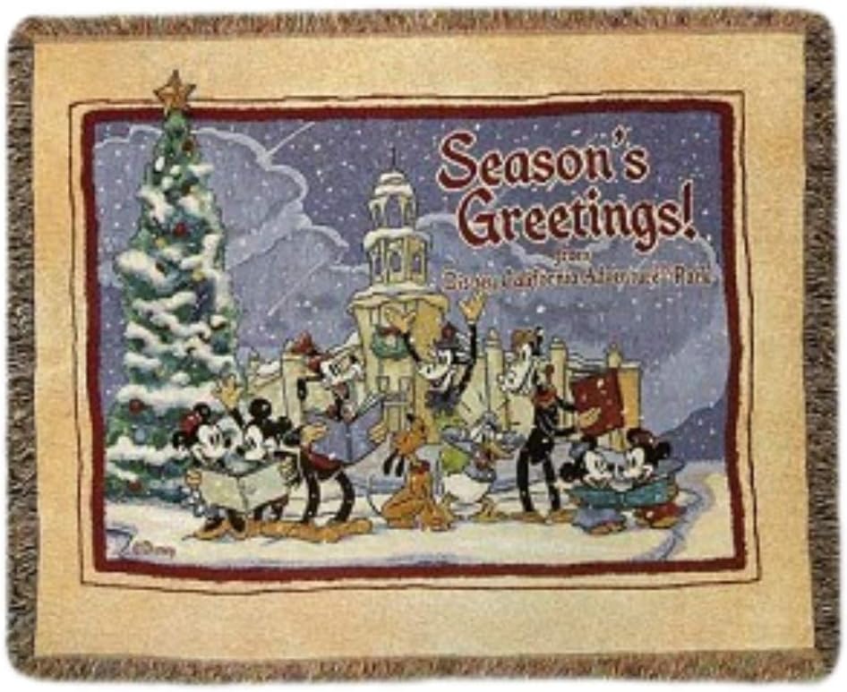 California Adventure Disney Park Woven Season's Greeting Throw