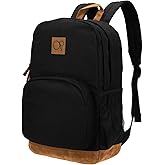 Ocean Pacific La Playa Canvas Backpack for Travel, Sports, Beach, Work, Casual Daypack for Men Women Fits 15.6 Inch Laptop (Black)