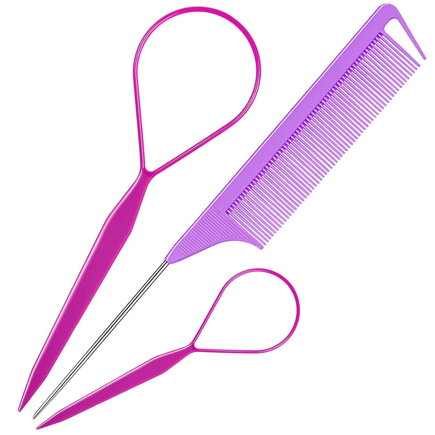 Topsy Tail Hair Tool, MORGLES Hair Braiding Tool, Purple