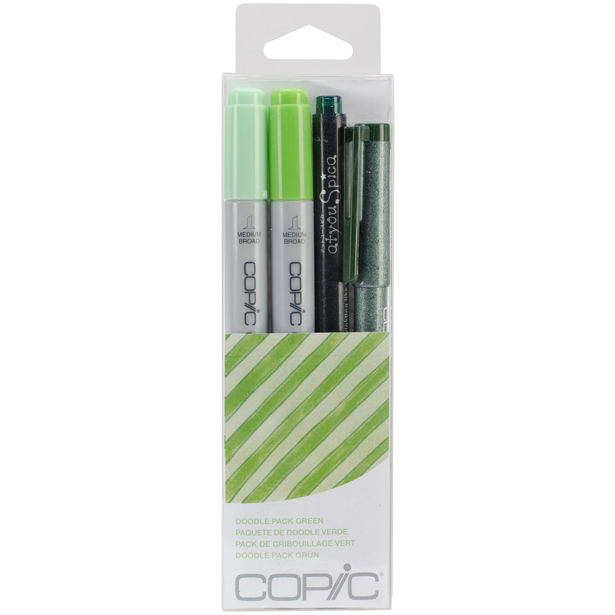 COPIC Ciao Coloured Marker Pen Doodle Pack of 4 Green, Art & Crafts, Colouring, Graphics, Highlighter, Design, Anime, Professional & Beginners, Art Supplies & Colouring Books