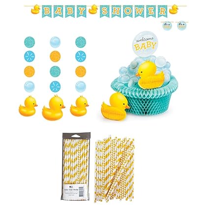 Amazon Com Bubble Bath Baby Shower Party Supply Pack Straws