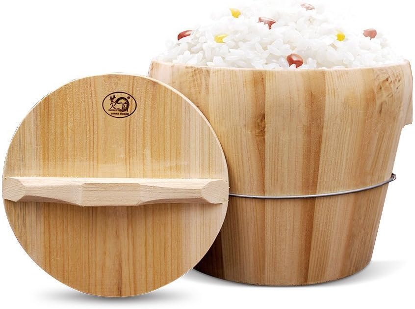 QINGPINHUI Chinese Natural Wooden Rice Steamer Set Barrels Slow Steamer